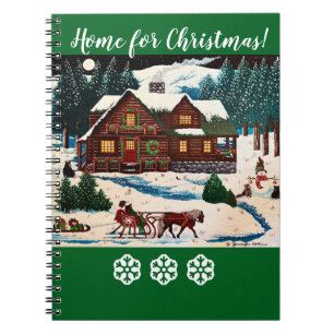 Cozy Christmas Cabin Notebook