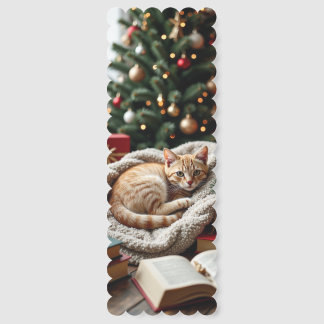 Cozy Christmas Cat – Holiday Bookmark