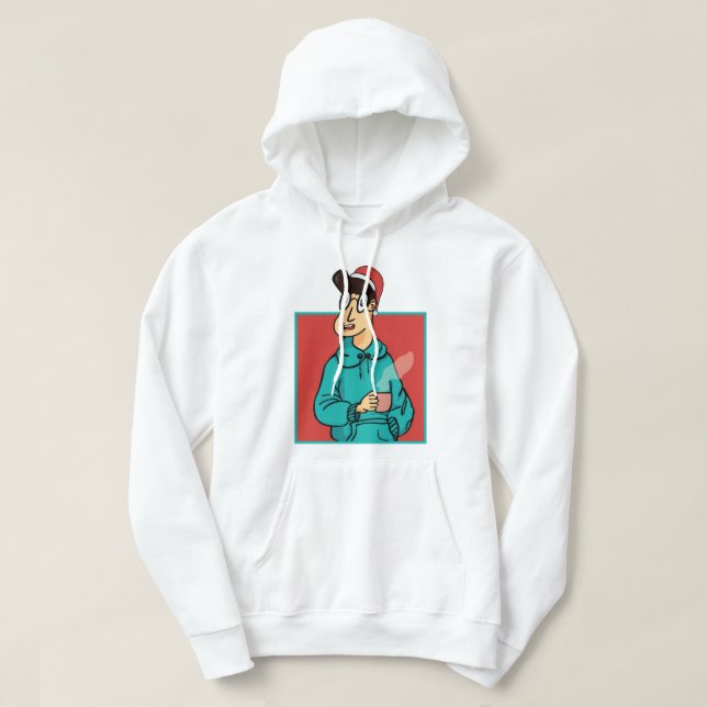 Cozy Christmas Character: Festive Cartoon  T-Shirt Hoodie (Design Front)