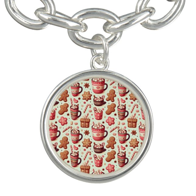 Cozy Christmas Cocoa and Gingerbread Pattern Bracelet (Design)