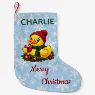 Cozy Christmas Cocoa Rubber Duck Small Christmas Stocking