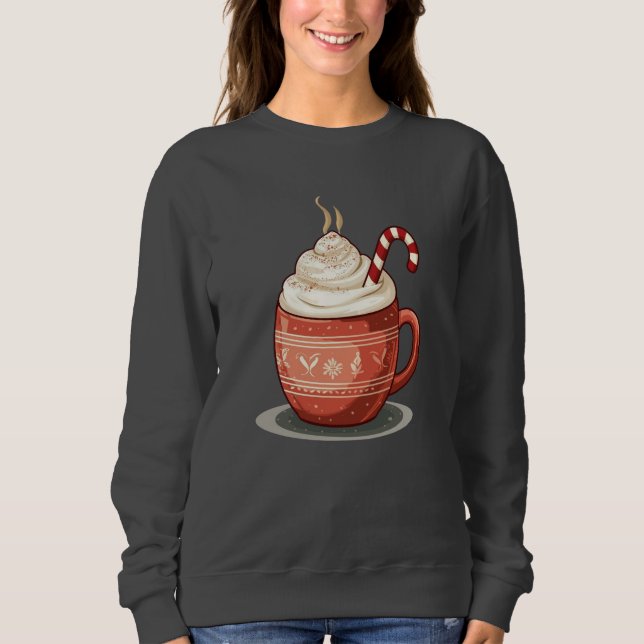 Cozy Christmas Coffee Illustration Sweatshirt (Front)