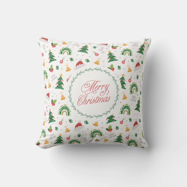 "Cozy Christmas Comforts" Throw Pillow (Front)