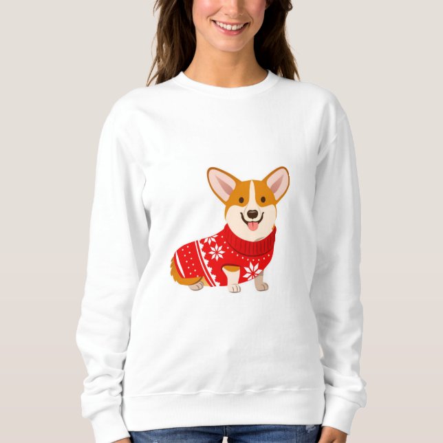 Cozy Christmas Corgi Sweater (Front)