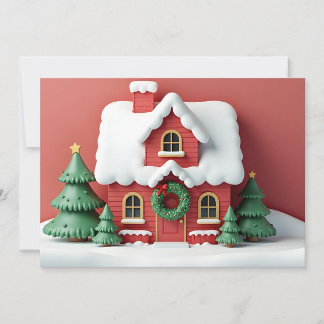 Cozy Christmas Cottage Card (Front)