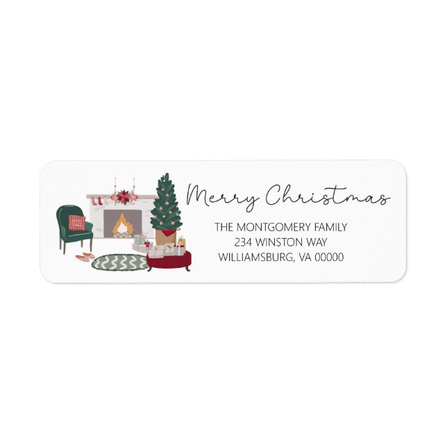 Cozy Christmas Country Home Christmas Tree   Label (Front)