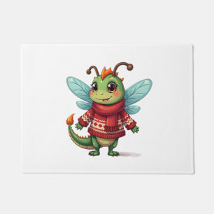 Cozy Christmas Dragonfly Doormat