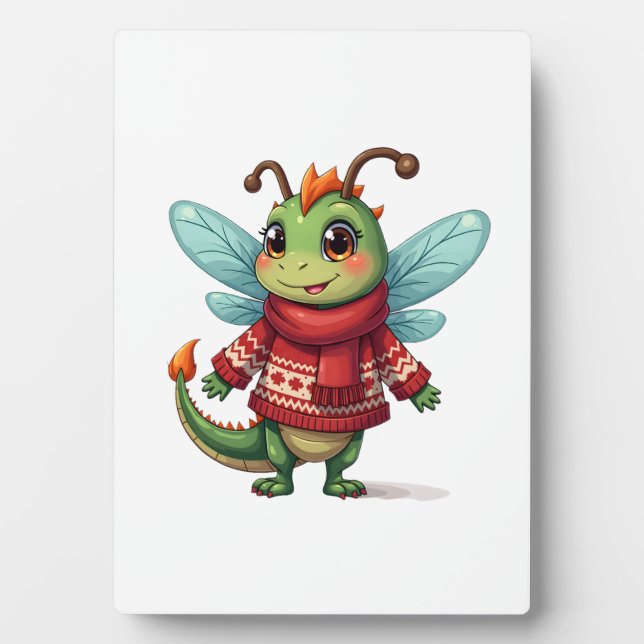 Cozy Christmas Dragonfly Plaque (Front)