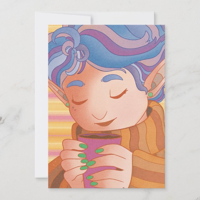 Cozy Christmas Elf Holiday Card (Front)