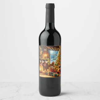 Cozy Christmas Eve Wine Label