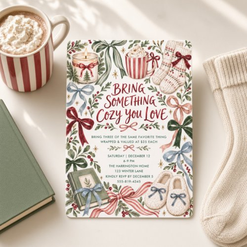 Cozy Christmas Favorite Things Gift Exchange Invitation