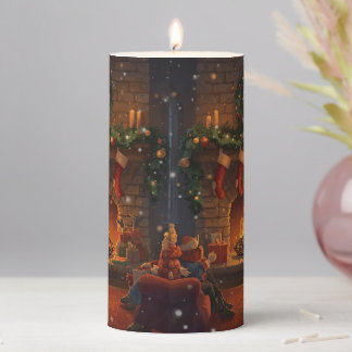 Cozy Christmas Fireplace Candle – Warm Glow Holida