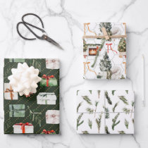 Minimalist White Christmas Wrapping Paper Sheets