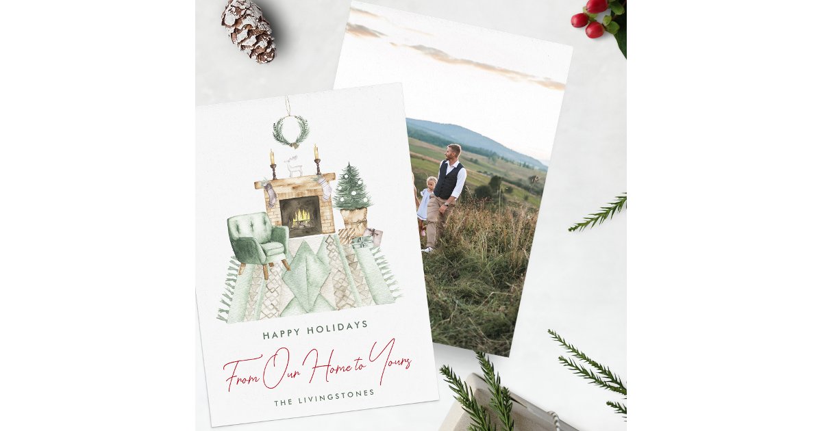 Cozy Christmas From Our Home to Yours Photo Holida Holiday Card | Zazzle