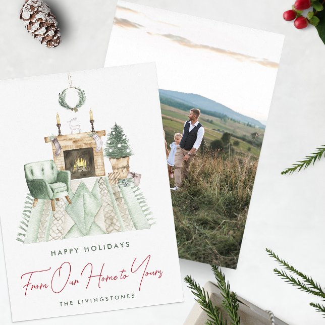 Cozy Christmas From Our Home to Yours Photo Holida Holiday Card (Creator Uploaded)
