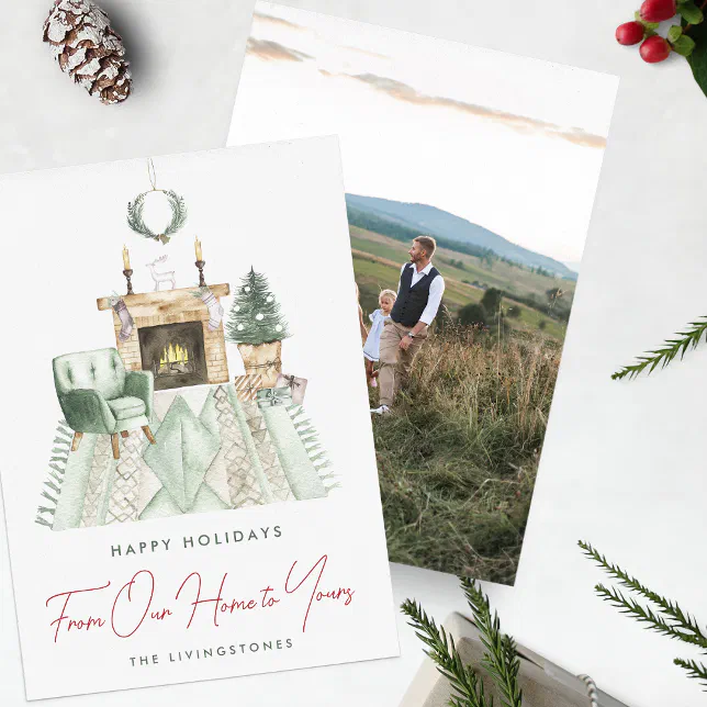 Cozy Christmas From Our Home to Yours Photo Holida Holiday Card | Zazzle