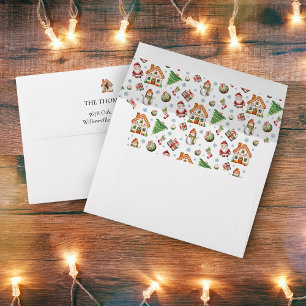Cozy Christmas Gingerbread House Photo Envelope