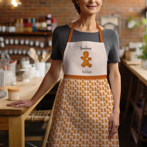 Cozy Christmas Gingerbread Man Grandma's Kitchen Apron