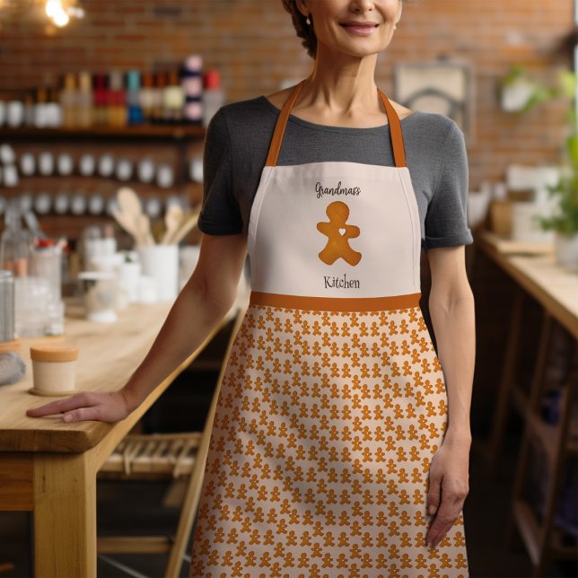 Cozy Christmas Gingerbread Man Grandma's Kitchen Apron (Creator Uploaded)