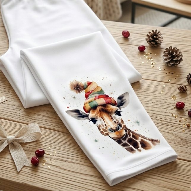 Cozy Christmas Giraffe, custom Capri Leggings (Creator Uploaded)