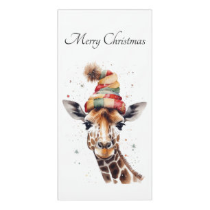 Cozy Christmas Giraffe, custom Door Sign