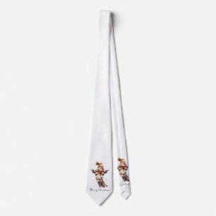 Cozy Christmas Giraffe, custom Neck Tie