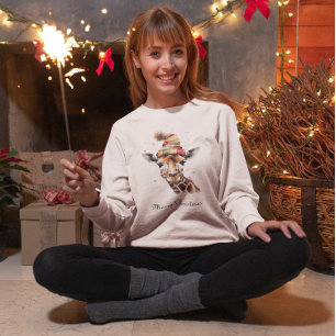 Cozy Christmas Giraffe, custom T-Shirt