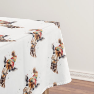 Cozy Christmas Giraffe Tablecloth