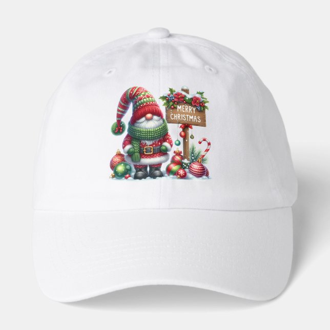 Cozy Christmas Gnome Art – Festive Holiday Hat (Front)