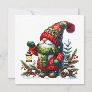 Cozy Christmas Gnome Art – Festive Holiday Invitation