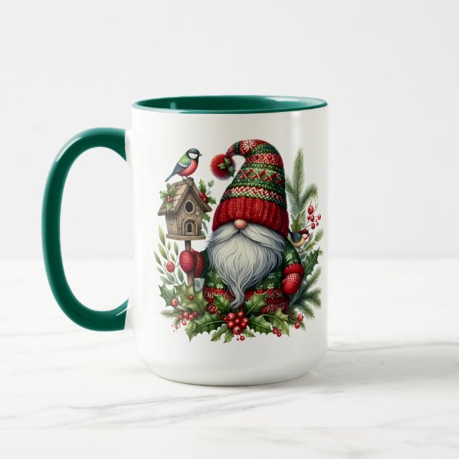 Cozy Christmas Gnome Art – Festive Holiday Mug (Left)