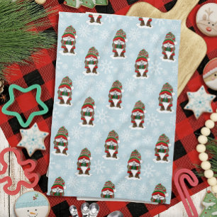 Cozy Christmas Gnome Red Green Winter Cute Kitchen Towel