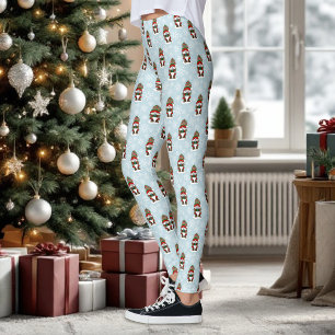 Cozy Christmas Gnome Red Green Winter Cute Leggings