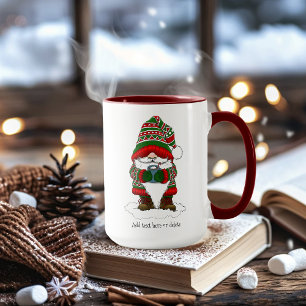 Cozy Christmas Gnome Red Green Winter Cute Mug
