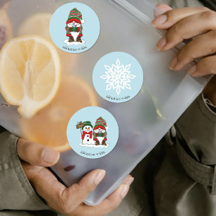 Cozy Christmas Gnome Snowman Winter Holiday Cute Kids' Labels