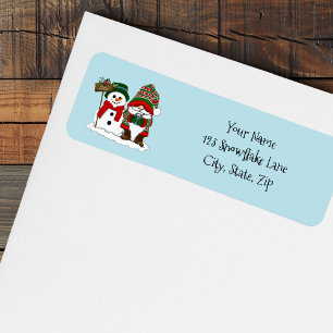 Cozy Christmas Gnome Snowman Winter Holiday Cute Label