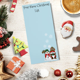 Cozy Christmas Gnome Snowman Winter Holiday Cute Magnetic Notepad