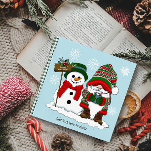 Cozy Christmas Gnome Snowman Winter Holiday Cute Notebook