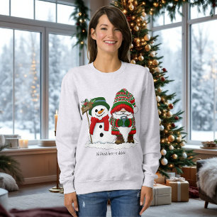 Cozy Christmas Gnome Snowman Winter Holiday Cute Sweatshirt