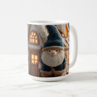 Cozy Christmas Gnome with Gingerbread House Coffee Mug