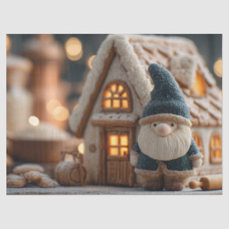 Cozy Christmas Gnome with Gingerbread House Tissue Paper