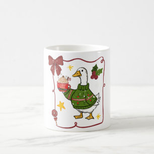 Cozy Christmas Goose Holiday Design Coffee Mug