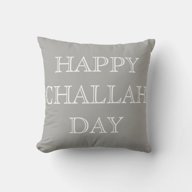 Cozy Christmas Happy Challah Day Throw Pillow (Front)