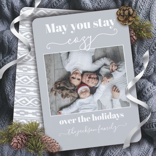 Cozy Christmas Holiday Family Photo Card