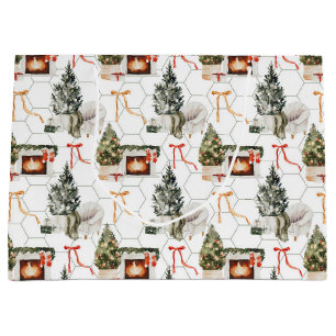 Cozy Christmas Holiday Large Gift Bag
