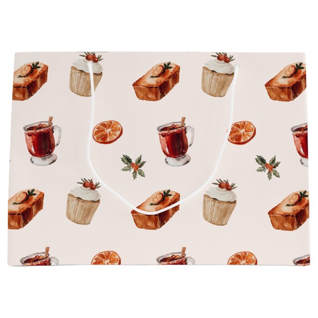 Cozy Christmas Holiday Large Gift Bag (Front)