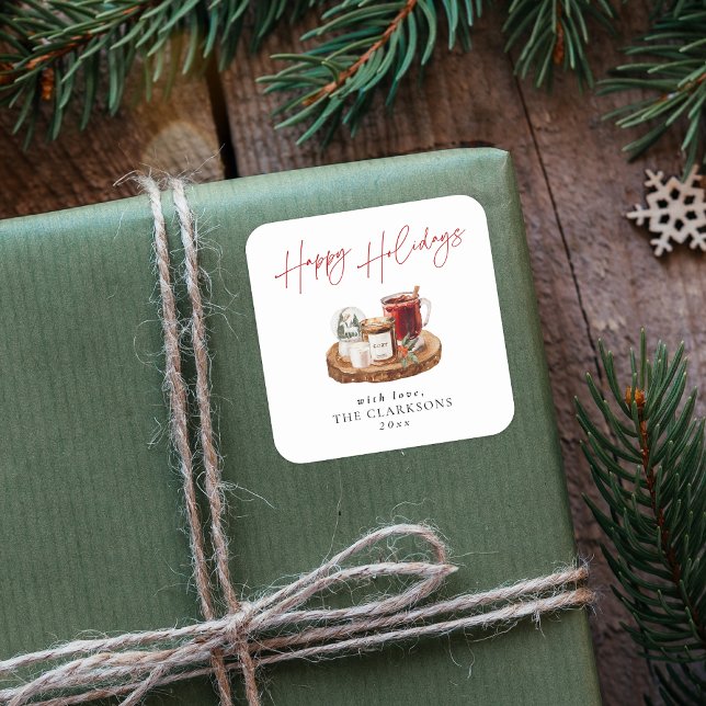 Cozy Christmas Holiday  Square Sticker (Creator Uploaded)