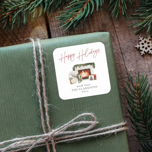 Cozy Christmas Holiday  Square Sticker