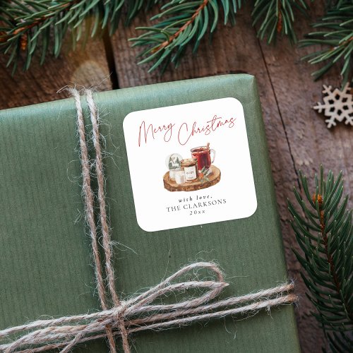 Cozy Christmas Holiday  Square Sticker