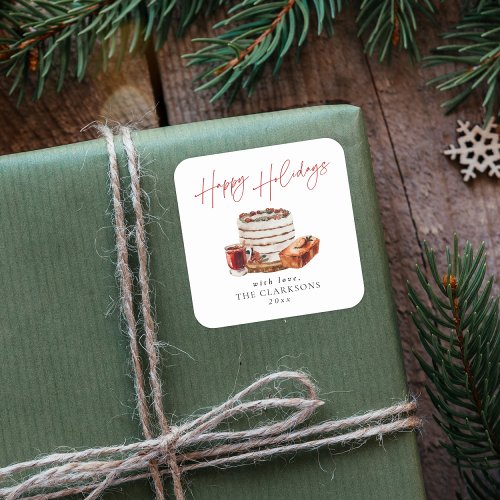 Cozy Christmas Holiday  Square Sticker